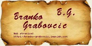 Branko Grabovčić vizit kartica